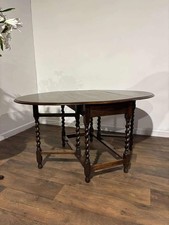 Oak Gateleg Dining Table On Barley Twist Supports