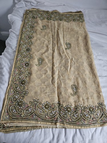 Gold saree with heavy - saree,