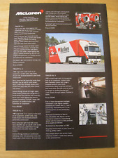 MCLAREN RACING TRANSPORTERS TRAILER STOCK LIST 1991 ADVERT A4 SIZE FILE 19