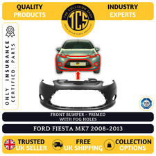 FORD FIESTA 2008-2013 FRONT BUMPER MK7 PRIMED WITH FOG HOLES INSURANCE CERTIFIED
