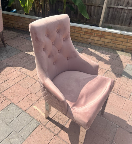 Pink velvet upholstered dining - pink,