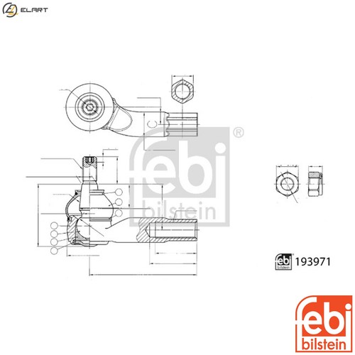 Tie rod end 193971 for - rod, vw