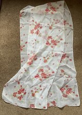 Ladies White Polyester Floral Neck Scarf