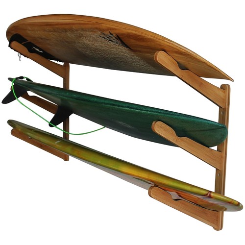 Bamboo surfboard rack wall - bamboo,