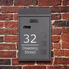 Wall Mounted Post Box Personalised Black Letterbox with Combination Lock UK