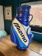 Retro Mizuno Tour Staff Golf Cart Bag White/Blue Including Rain Cover