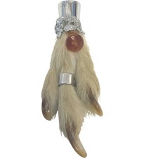 Vintage Silver Mizpah Brooch Grouse Foot with Amber Stone Brooch pin