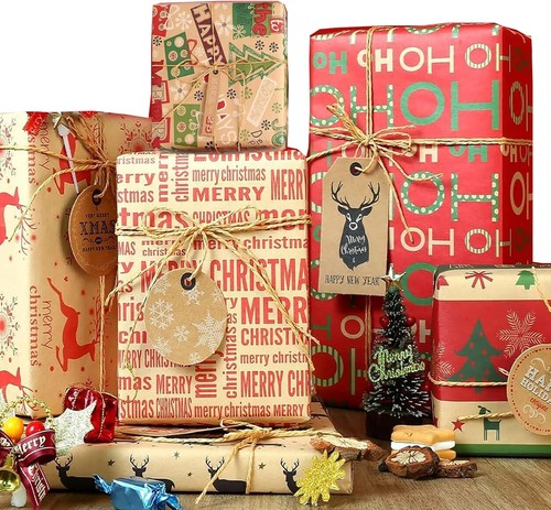 Christmas wrapping paper 12pcs - christmas,