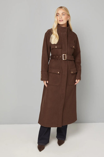 Wallis chocolate coat womens - wallis,