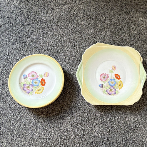 Shelley floral ceramic plate - shelley,