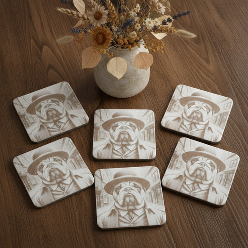 Set wood drink coasters - wood,