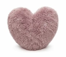 Teddy Heart Fleece Shape Fluffy Filled Super Soft Cushion Home Decor 38 cm 