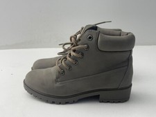 Primark Ladies Grey Nubuck Lace Up Ankle Chunky  Boots Shoes UK 5 EUR 38 B225