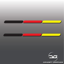 2x German Flag Stripe Car Dash Window Bumper Euro DUB Vinyl Decal Stickers