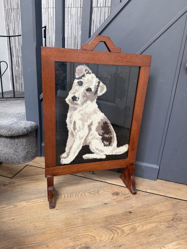 Vintage wooden fire screen - fire,
