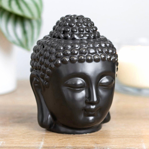 Black ceramic buddha oil - black,