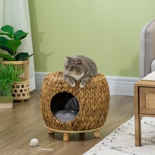 Rattan Cat House Stool, Wicker