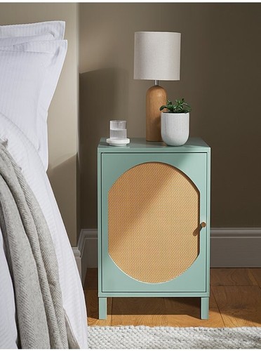 Green rattan nightstand - green,