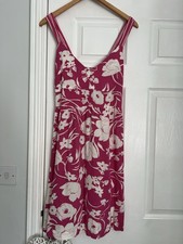 Pink & White ‘Next’ Floral Strawberry Print Summer Dress - Size 10