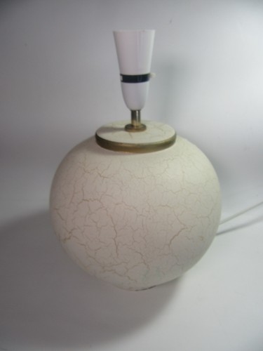 Large cream beige crackle