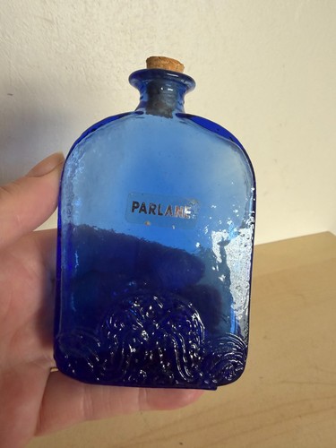 Parlane blue glass bottle - glass,