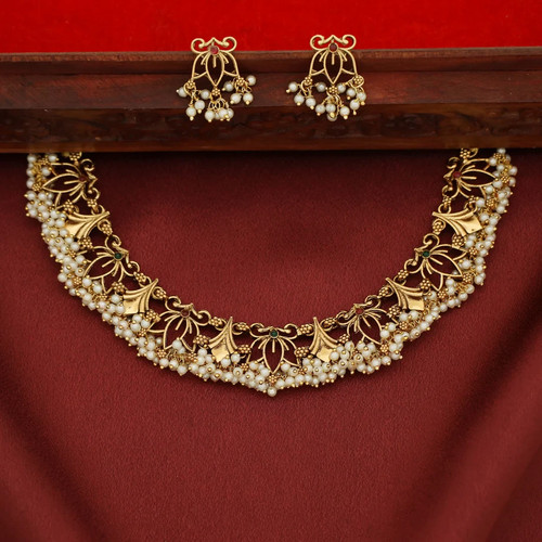 Kundan necklace set - kundan,