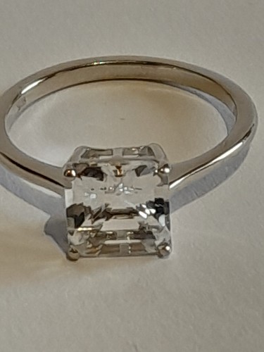 Petalite square cut solitaire - petalite,