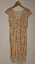 1920s Style Rose Gold Beaded Cocktail Dress Size S - 8/10 - By Lace & Beads 