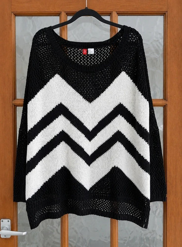 Black white chevron open - h&m,