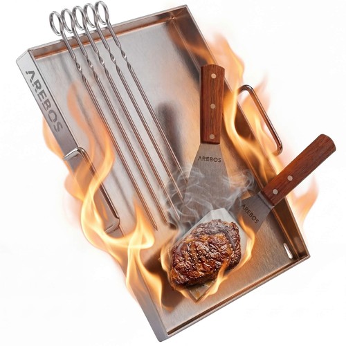 Arebos stainless steel plancha - stainless,
