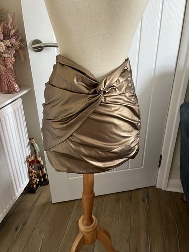 Zara metallic bronze faux - zara,