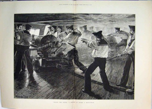 Old antique print 1884 sketch - print,