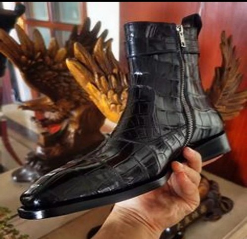 Men handmade black crocodile - men's,