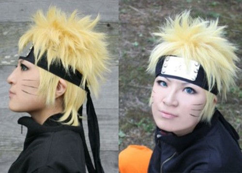Naruto uzumaki gold short wig - uzumaki,