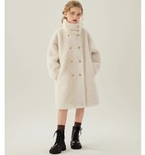 Kids Girl Faux Mink Fur Thick Parka Long Over The Knee Overcoat Warm Jacket Coat
