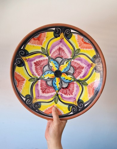 Large terracotta hand painted - hand,