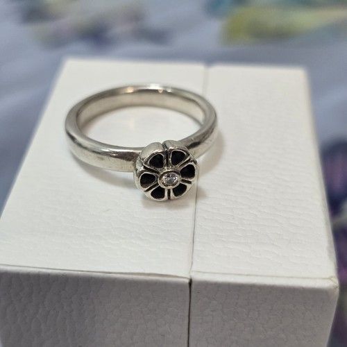 Pandora silver flower ring - silver,