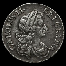 1680 Charles II Early Milled Silver Maundy Threepence