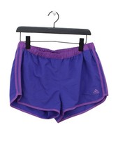 Adidas Women's Shorts UK 14 Purple 100% Polyester Sweat