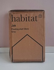 Brand New Sealed Habitat 'Jak' Grey 30cm Floating Shelf