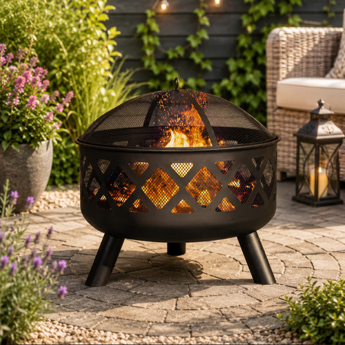 Round fire pit with - round,