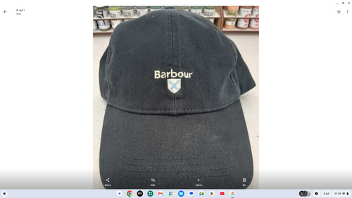Barbour navy blue cascade cap