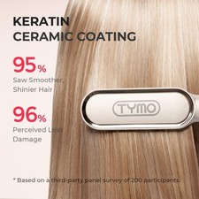 TYMO Hair Straightener Brush 2in1 Flat Iron Comb Fast Heat Salon Gold UK