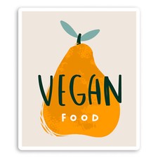 2 x 10cm Vegan Food Vinyl Stickers - Pear Fruit Veganism Laptop Sticker #30860