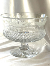 VINTAGE THISTLE EDINBURGH CRYSTAL 7 INCH FOOTED FRUIT BOWL - FREE SHIP