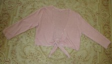 Phase Eight Pink Linen Knit 3/4 Sleeve V Neck Shrug 14