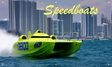 Racing Boat 3'X5' VINYL BANNER