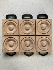 6 x Architrave block hardwood 63x63x16mm door casing/frame corners wood timber