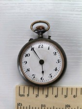 Antique swiss open face pocket - open,