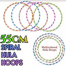 Spiral Hula Hoops 55CM for Kids & Adults Colorful Fitness Activity Plastic Hoops